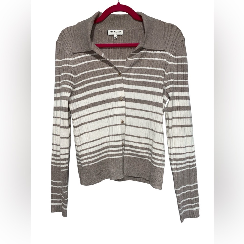 Bagatelle Collection Striped Women's Sweater Small